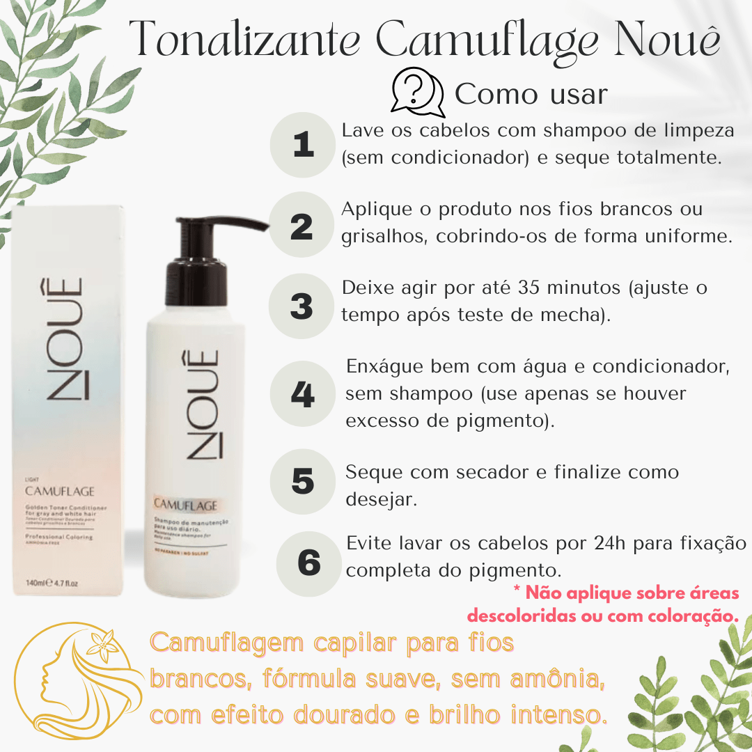 Tonalizante Camuflage Brancos - Nouê - Tom Gold Loiro 140ml