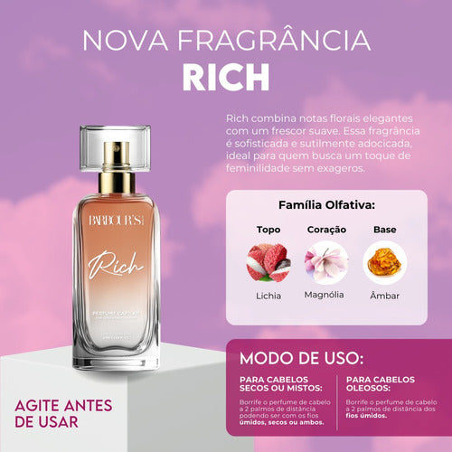 Perfume Capilar E Finalizador Termoativo Rich - Barbour's Beauty - 50ml Spray