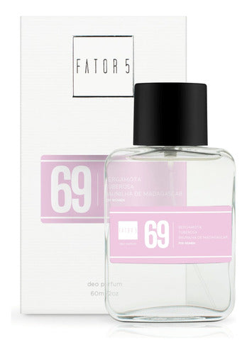 Deo Parfum Nº 69 - Fator 5 - 60ml - Perfume Feminino - bergamota, tuberosa, baunilha de madagascar
