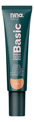 Base Líquida Basic Resistente Água Cor 03 - Nina Makeup 25g