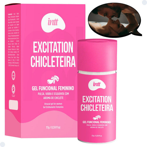 Gel Intimo Excitation Chiclete Pulsa Vibra Aquece - Intt 17g