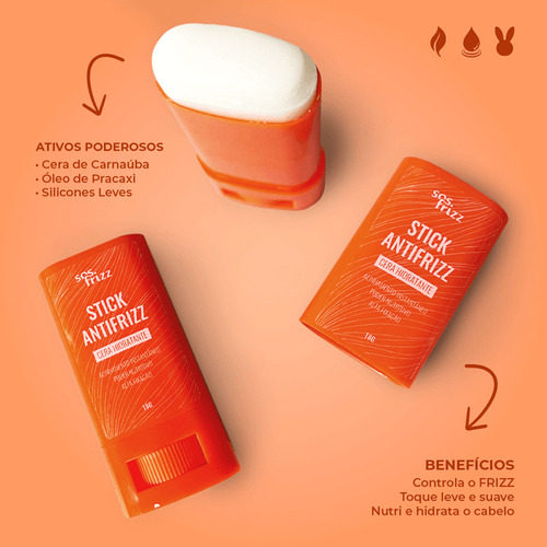 Cera Stick Antifrizz Hidratante Alta Fixação - Sos Frizz 18g