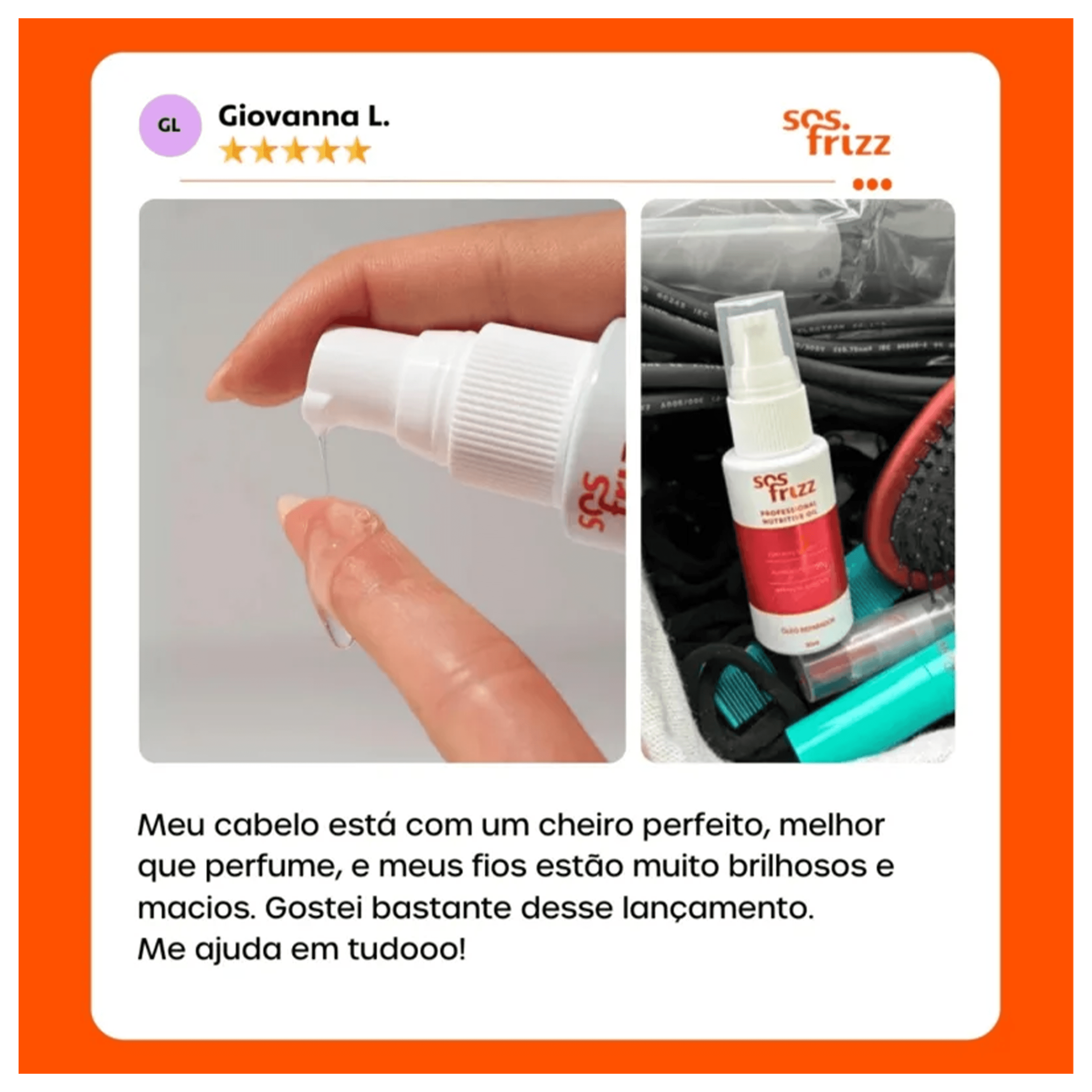 Óleo Antifrizz Nutritive Hidratação Bilho - Sos Frizz - 30ml