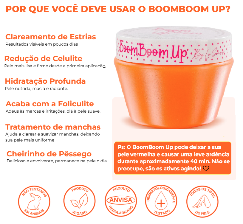Peach Up Boom Boom Up - Creme Firmador Anti Celulite - 250g