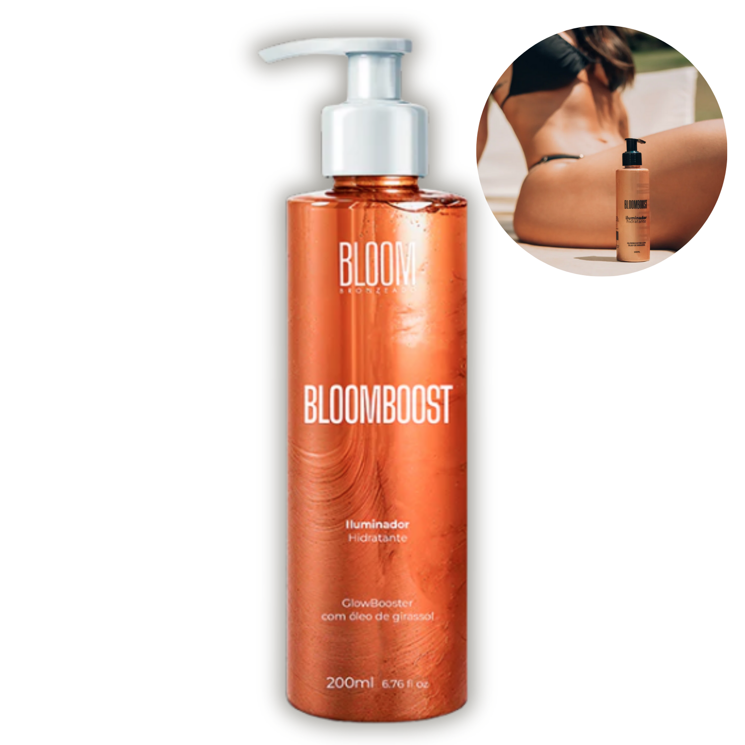 Iluminador Corporal Bloomboost Dourado Bloom Bronzeado 200ml