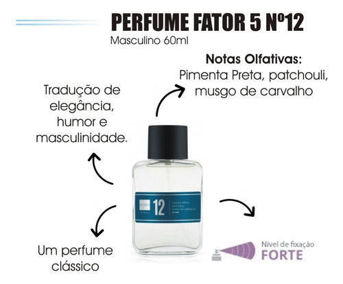 Deo Parfum No 12 - Fator 5 - 60ml - Ref. Olfativa Perfume Masculino Azzaro