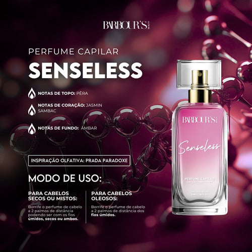 Perfume Capilar E Finalizador Termoativo Senseless - Barbour's Beauty  - 50ml Spray