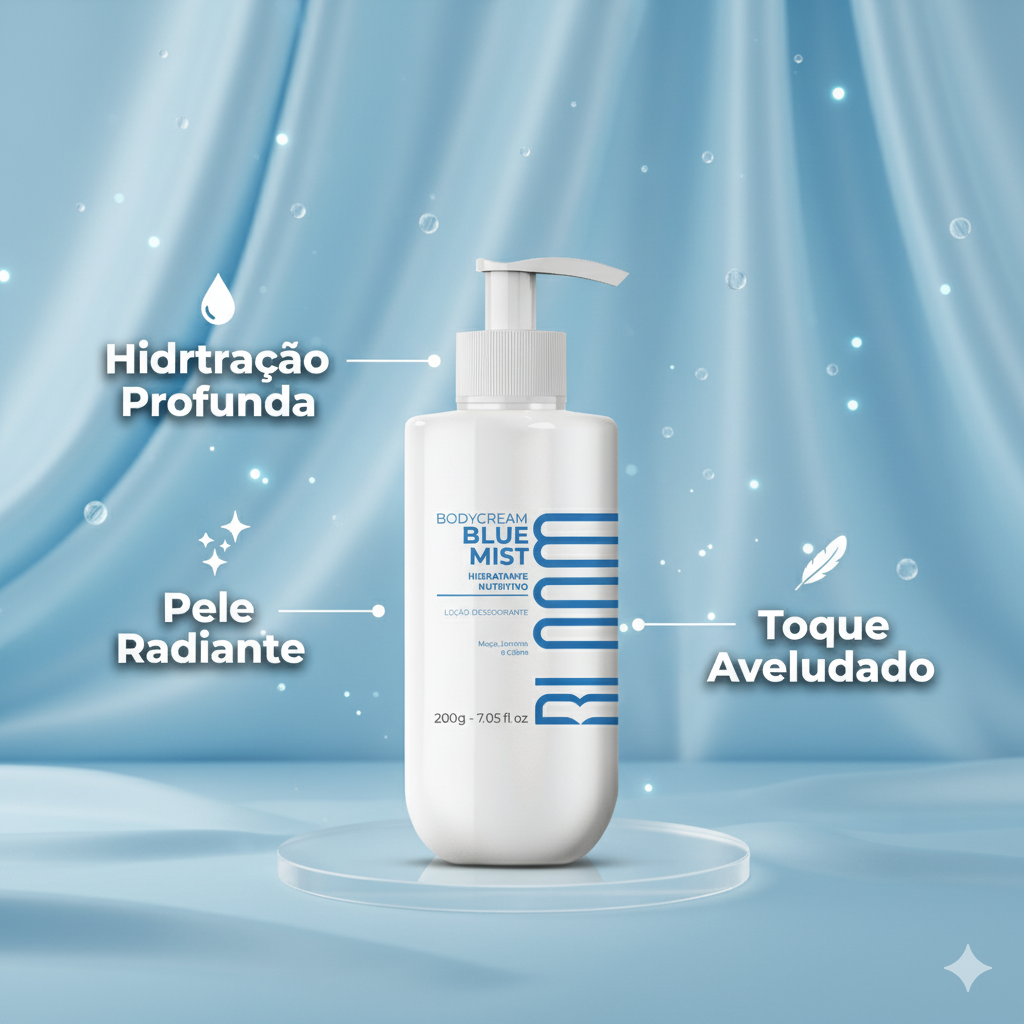 Body Cream Blue Mist - Loção Hidratante Perfumada - Bloom 200 Ml