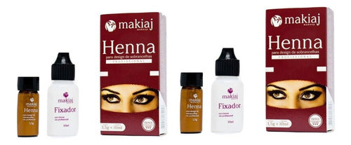 Henna P/ Sobrancelha Castanho Claro C/ Pá Medidora Makiaj Castanho Claro