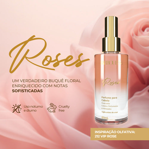 Perfume Capilar E Finalizador Termoativo Roses - Barbour's Beauty - 60 ml Spray