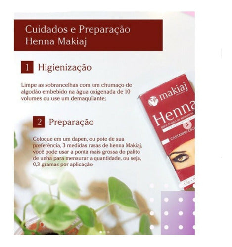 Henna Makiaj Desing De Sobrancelhas Profissional 1,5g 10ml Cor Marrom