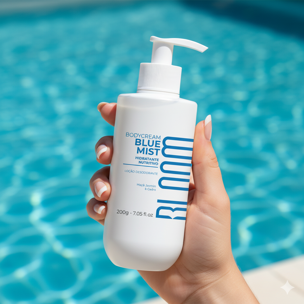 Body Cream Blue Mist - Loção Hidratante Perfumada - Bloom 200 Ml