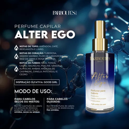 Perfume Capilar E Finalizador Termoativo Alter Ego - Barbour's Beauty - 60 ml Spray