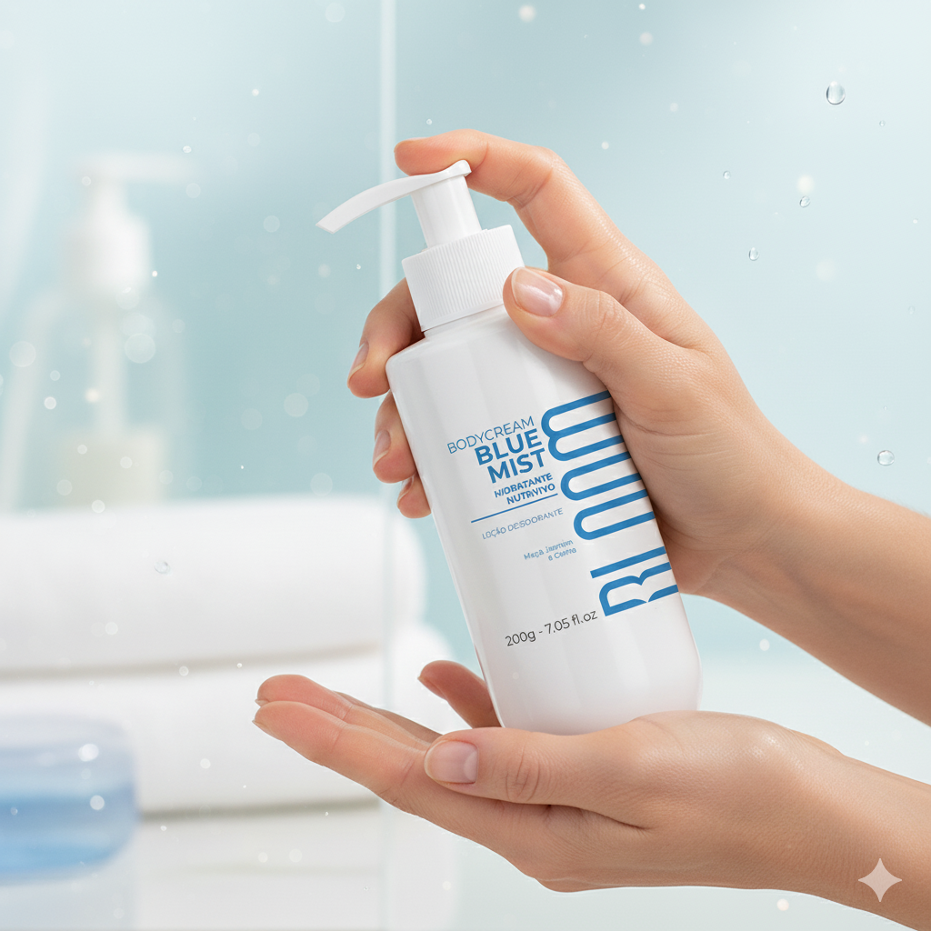 Body Cream Blue Mist - Loção Hidratante Perfumada - Bloom 200 Ml