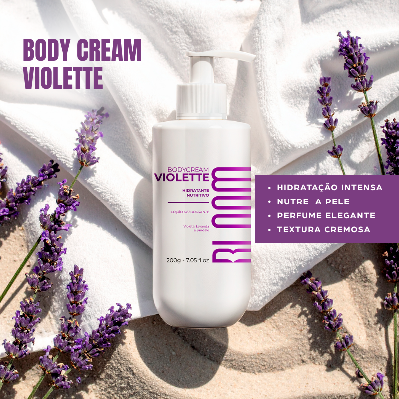 Body Cream Violette Loção Hidratante Perfumada Bloom 200 Ml