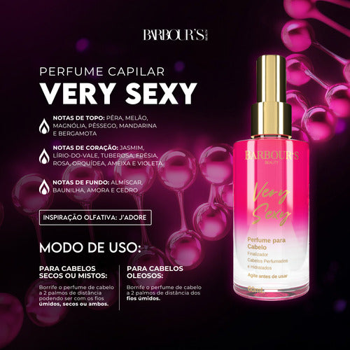 Perfume Capilar E Finalizador Termoativo Very Sexy - Barbour's Beauty - 60 ml Spray