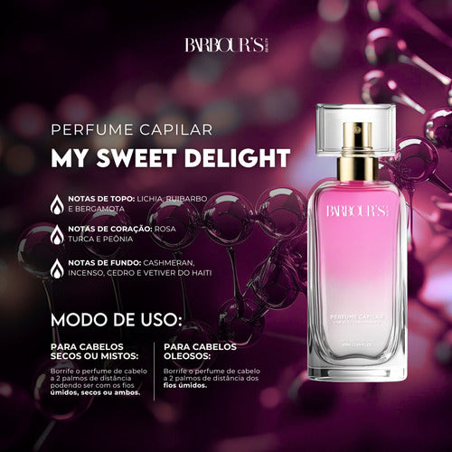 Perfume Capilar E Finalizador Termoativo My Sweet Delight - Barbour's Beauty  - 50ml Spray