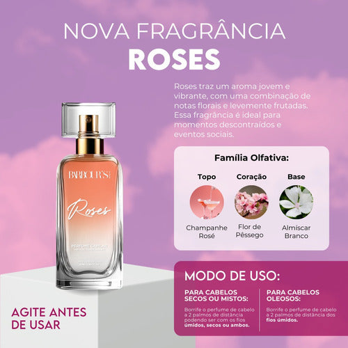 Perfume Capilar E Finalizador Termoativo Roses - Barbour's Beauty  - 50ml Spray