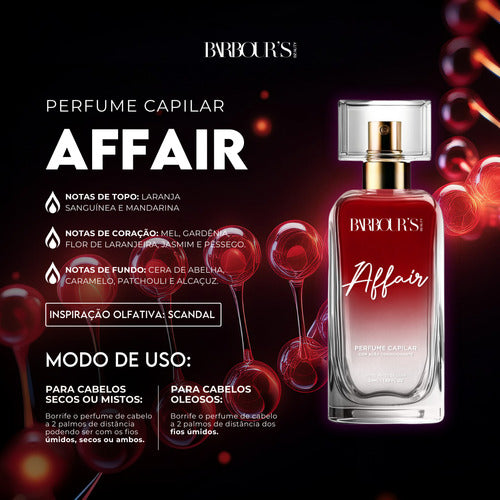 Perfume Capilar E Finalizador Termoativo Affair - Barbour's Beauty  - 50ml Spray