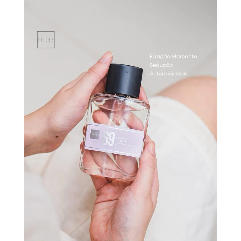 Deo Parfum Nº 69 - Fator 5 - 60ml - Perfume Feminino - bergamota, tuberosa, baunilha de madagascar